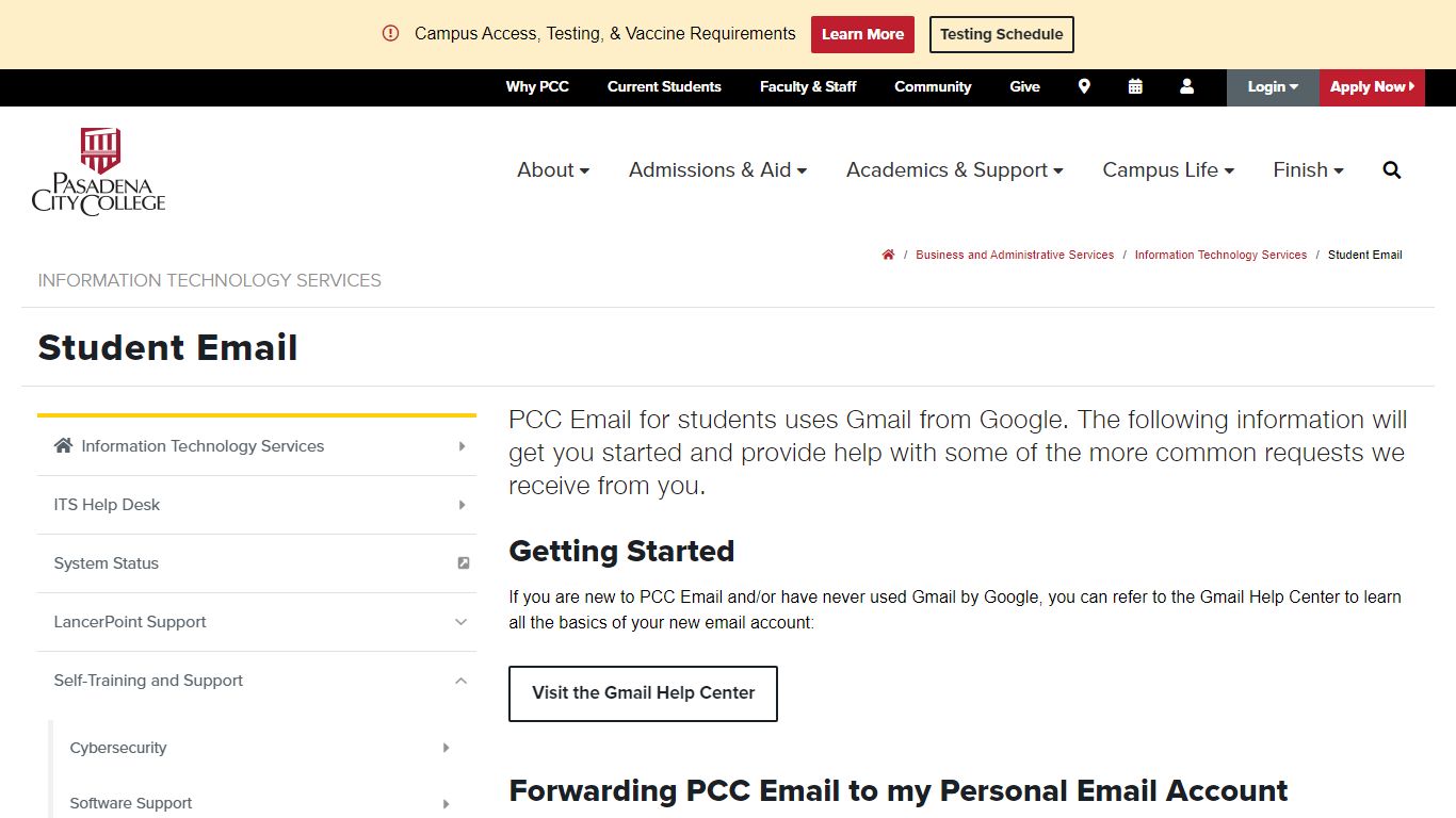 Student Email - Information Technology Services - Pasadena City College